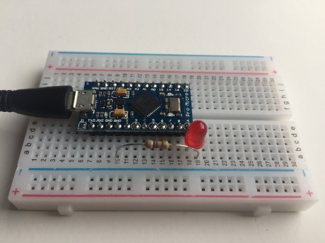 Arduino Pro Micro with an LED