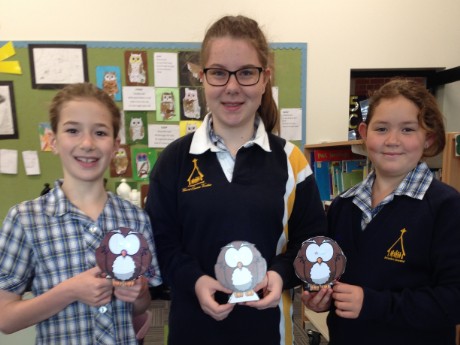Susannah, Isobel and Ciara with their Hypnotic Owl models